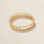 14K Gold Cuban Chain Ring